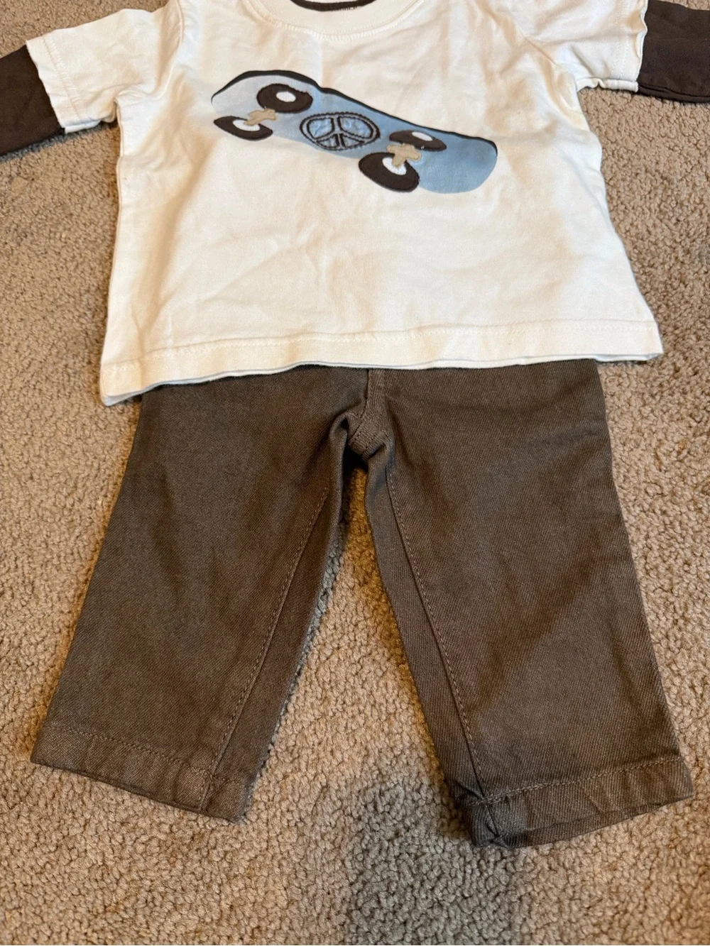 Gymboree boys 3-6M Two-Piece Kids jeans shirt Set skate print